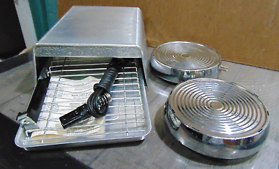 #ad Vtg. Master Corp. Stainless Portable Broiler Cooker amp; 2 West Bend Hot Plates $75.00