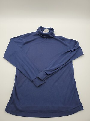 #ad Bobbie Brooks Small Vintage Turtle Neck Blue Longsleeve Womens Shirt..T131 $5.10
