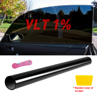 #ad 300CM 1% VLT Uncut Roll Window Tint Film 20quot; x 10ft Feet Car Home Office Glass $11.99