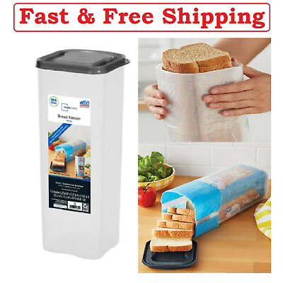 #ad Mainstays Bread Storage Container Durable Plastic Single Loaf Keeper with Lid $8.88