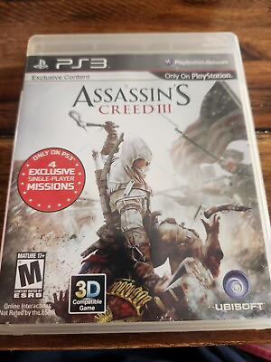 #ad Assassion#x27;s III Creed Sony PlayStation 3 PS3 Case and Disc Mature 17 $10.96
