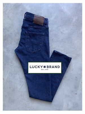 #ad Lucky 110 Skinny Fit Dark Wash Straight Leg Denim Blue Jeans Mens Size 28X32 🍀 $24.95
