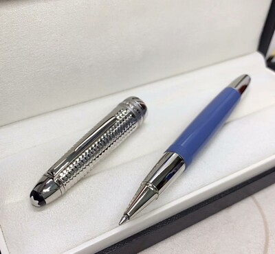 #ad Luxury Mb149 Series Glacier Blue Silver Color 0.7mm Black Ink Rollerball Pen $36.90