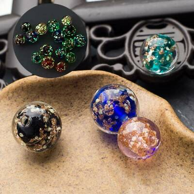 #ad 10pcs Round 6 8 10 12mm Luminous Lampwork Glass Beads for Jewelry Making DIY $2.98