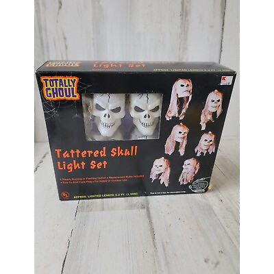 #ad Totally Ghoul tattered skull light set Halloween prop $22.27