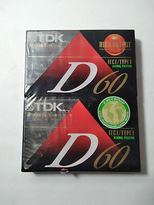 #ad TDK D60 High Output Blank Audio Cassette Tapes IECI Type I Sealed New $9.99