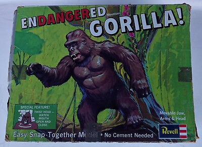 #ad Endangered Mountain Gorilla EASY SNAP TOGETHER Revell Plastic Model Kit 1974 $80.49