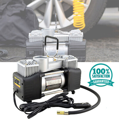 #ad 150PSI Heavy Duty Car Air Compressor Electric Double Cylinder Tire Inflator 12V $38.86