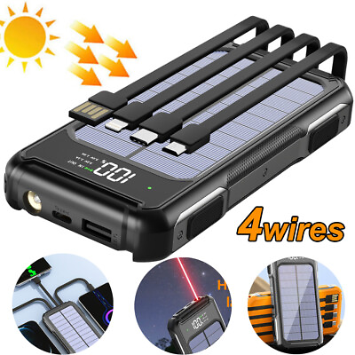 #ad #ad 2024 Super 3000000mAh 4 USB Portable Charger Solar Power Bank For Cell Phone $17.96