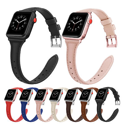 #ad Slim iWatch Leather Band Women Straps for Apple Watch 38 40 41 42 44 45 49mm US $6.59