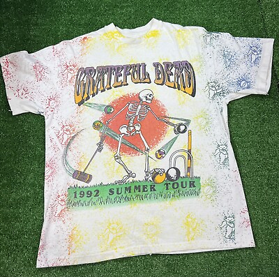 #ad grateful dead summer Tour shirt large 1992 tour All Over Print shirt tye dye L $186.99
