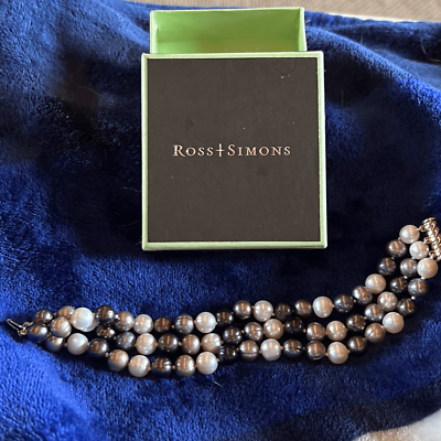 #ad Ross Simmons Three Strand Multi Color Freshwater Pearl Bracelet $70.00
