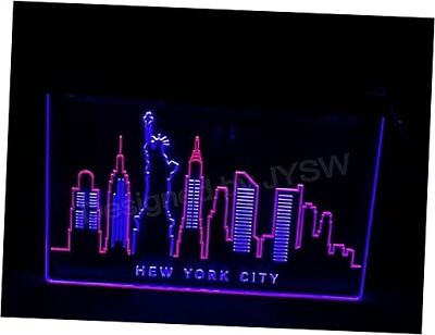 #ad Bar Neon Light Sign New York City Skyline Statue Of Liberty Led Lamp Neon Like $57.65