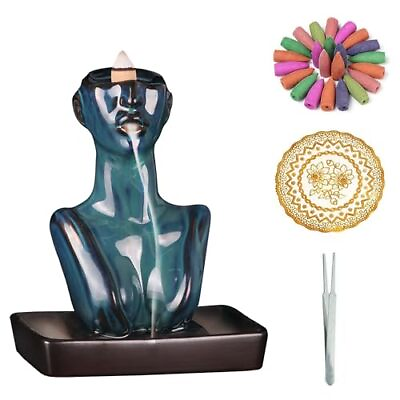 #ad Backflow Cones Incense Burner Waterfall Incense Burner Ceramic Incense Statue $17.70