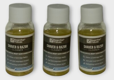 #ad 3 PACK Essential Values 1 Fl OZ Per Shaver amp; Razor Cleaner Concentrate Usa Made $13.99