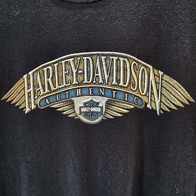 #ad Vintage Harley Davidson 2004 100% Cotton Black Short Sleeve T Shirt Size Large $32.00