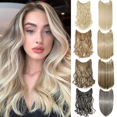 #ad Secret Hidden Wire Hair Extensions Invisible Head Band Hair Piece Real As Human $14.60