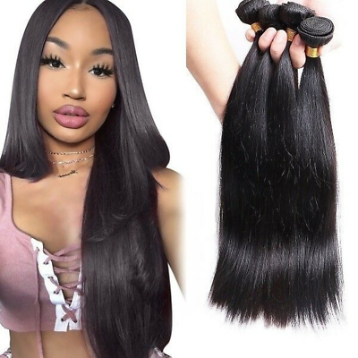 #ad 8quot; 30quot; 1 3 4Bundles 100% Brazilian Virgin Straight Human Hair Weave Extensions $14.70