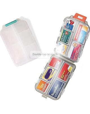 #ad 2 Pieces DIY Pocket Pharmacy with Medicine Labels Travel Daily Pill $9.90
