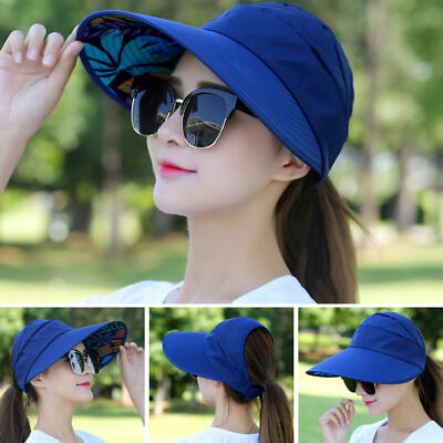 #ad Womens Summer Sun Protective Visor Hat Wide Brim Cap Anti UV Outdoor Beach Hat $4.99