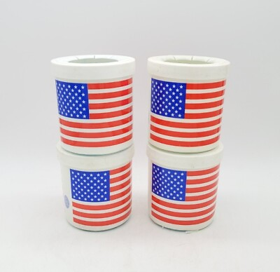 #ad 4pc Vintage THE FRIDGE American Flag Freezable Drink Can Cooler Koozie USA $173.24