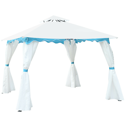 #ad 2 Tier 10x10 Patio Gazebo Canopy Tent Shelter Awning W Side Privacy Walls NEW $168.96