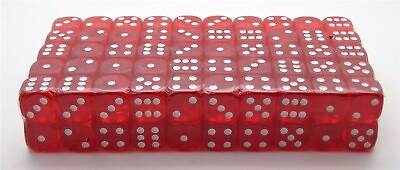 #ad 100 RED Home Use Dice 100 BRAND NEW RED DICE 18mm 100 DICE CASINO GREAT BUY * $39.50