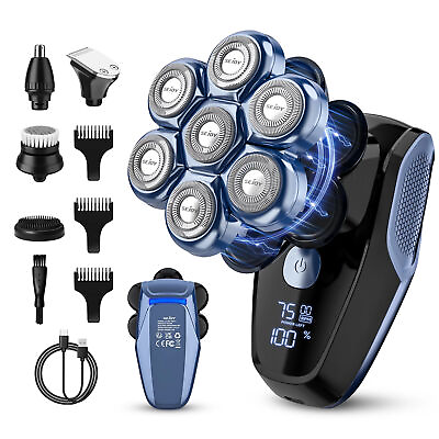 #ad Electric Head Shavers for Bald Men 7D Head Razors w Noseamp;Ear Trimmer LED Display $28.99