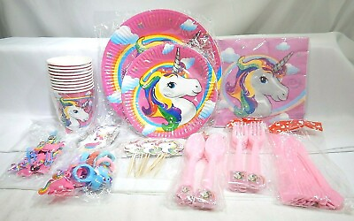 #ad Unicorn Party Supplies Set With Unicorn Themed Party Favors Serves 10 TF $41.81
