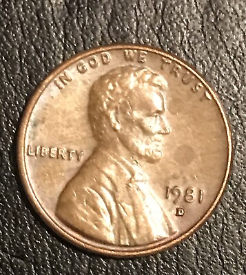 #ad 1981 D Lincoln Memorial Bronze Penny *XF* RPM Struck Through Improper Anneal $35.00