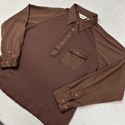 #ad Da Vinci ￼California Longsleeve Size XL Polo Collared Brown Vintage 90s $25.00