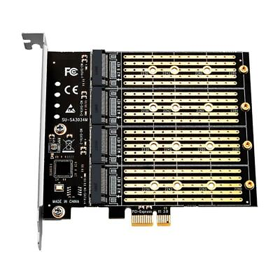 #ad M.2 B Key Sata NGFF SSD to PCIE for 2280 60 42 30 to 4 Ports PCI e X1 Riser $32.67