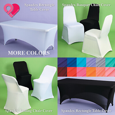 #ad BULK Spandex Stretch Banquet Folding Chair Table Cover Wedding Party Event Decor $14.99