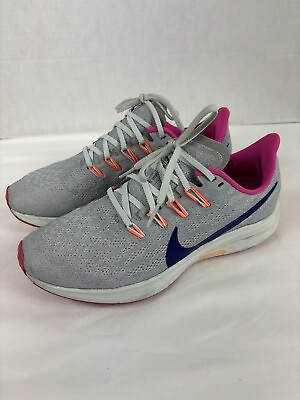 #ad Nike Zoom Pegasus 36 Running Shoes Sneakers Grey Pink Orange Navy Blue 8.5 $35.00