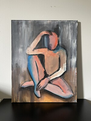 #ad Original Artwork Oil Figure Abstract Painting On Canvas $85.00