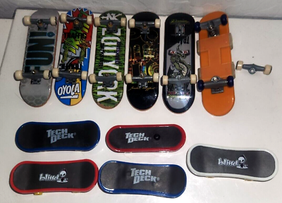 #ad Lot of 11 mixed lot Tech Deck Mini Skateboard vintage toy skateboards $9.99