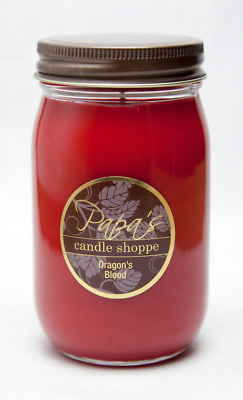 #ad Papa#x27;s Candle Shoppe Dragons Blood 16oz Mason Jar Highly Scented Soy Candles $23.50