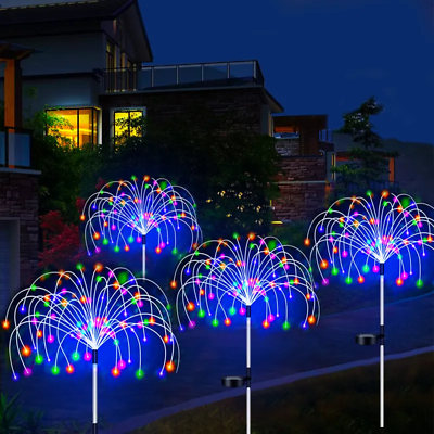#ad 1PC Garden Solar Firework Lights Outdoor Waterproof Path Lawn Lamp Decor 150 LED $8.85