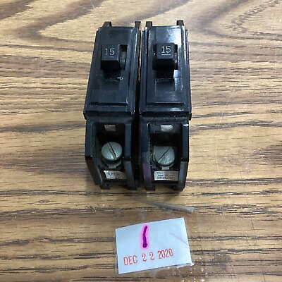 #ad Lot Of 2 WESTINGHOUSE 15AMP 1 POLE QUICKLAG BREAKER $14.00