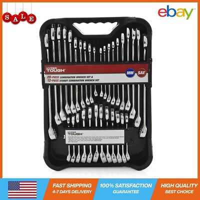 #ad New 32 Piece Combination Wrench Set Metric amp; SAE $21.80