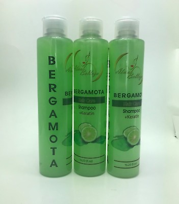 #ad BERGAMOTA shampoo amp; Keratin Bergamot caida de pelo Stop Hair Loss . 16.23oz ×3 $28.69