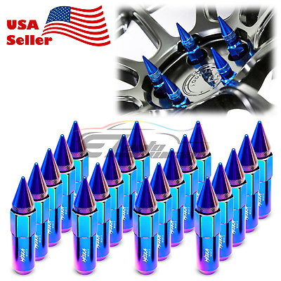 #ad Neo Chrome 20pcs M12X1.5mm Lug Nuts Spiked Extended Tuner Aluminum Wheels Rims $33.99