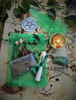 #ad Wealth Spell Kit Ritual Magic Money Witchcraft Wicca Pagan Handmade Candle GBP 4.99