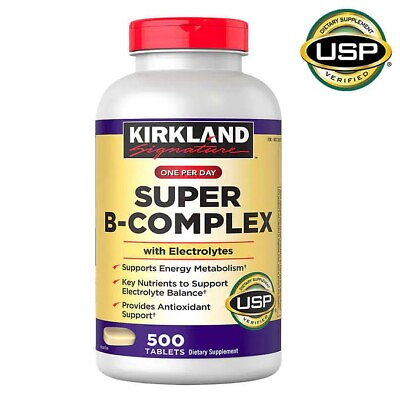 #ad Kirkland Signature Super B Complex 500 Tablet Electrolytes Vitamin C Exp 01 26 $22.99