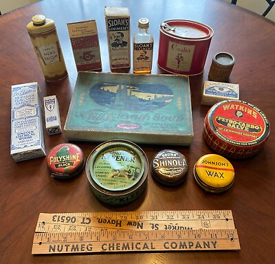 #ad Large Lot Of Original Antique And Vintage Advertising Boxes And Tins Beautiful $69.95
