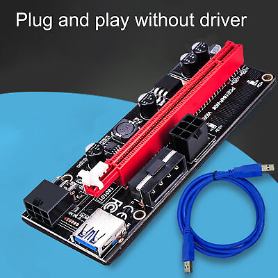 #ad Ver009s Pci e Riser Board Easy to Use Plug Play Pci e 1x to 16x Gpu Riser $11.80