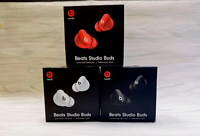 #ad Beats by Dr. Dre Studio Buds Wireless Earbuds Brand New Unopened White Black Red $35.99
