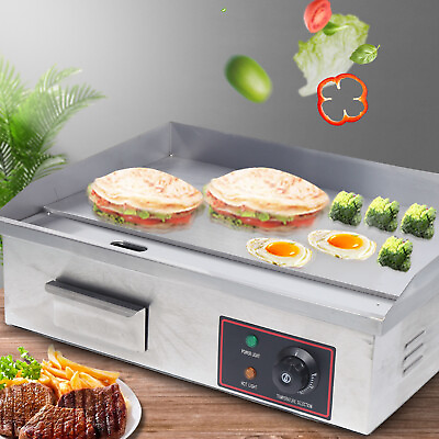 #ad 1600W 110V Commercial Electric Countertop Griddles Flat Top Hot Plate BBQ Stove $118.75