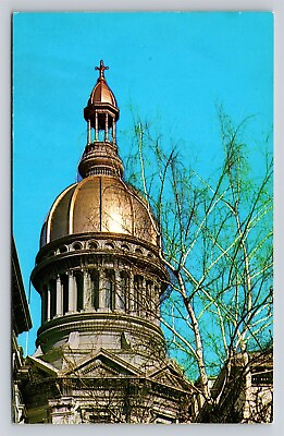 #ad Trenton NJ New Jersey State Capitol Building Gold Dome Golden Vtg Postcard View $2.39