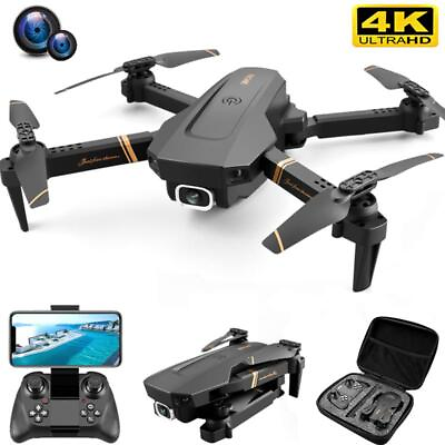 #ad V4 Rc Drone 4k Hd Wide Angle Camera 1080p Wifi Fpv Drone Dual Camera Quadcopter $63.39